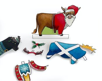 Habillez une vache Highland - Carte de Noël écossaise 7