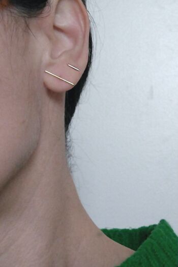 Ensemble de boucles d'oreilles barre de base 2