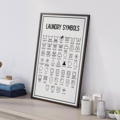 Stampa della cucina dei simboli della lavanderia