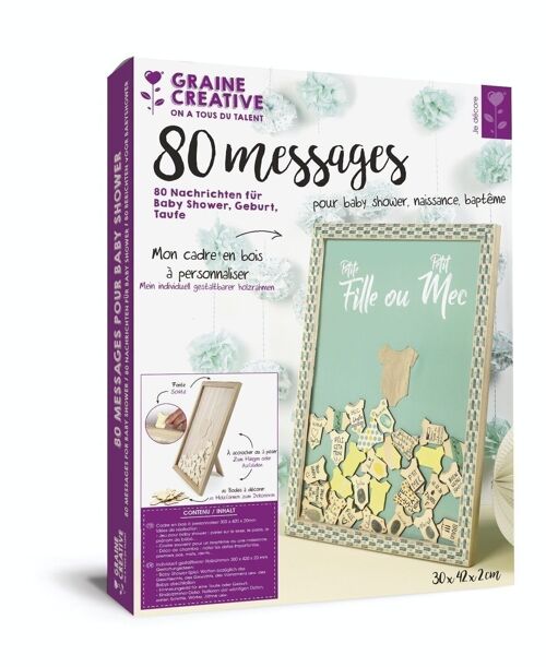 CADRE A MESSAGES BABY SHOWER NAISSANCE 300x420x20mm