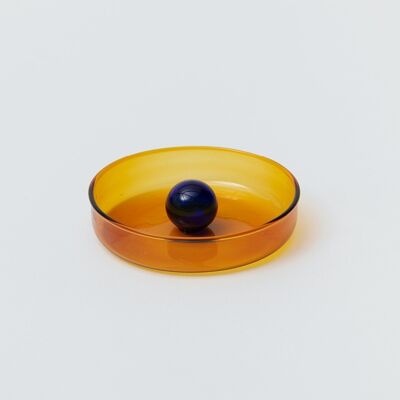 Small Bubble Dish - Amber and Cobalt