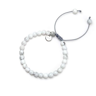 bracelet cordon de cire en perles d'howlite