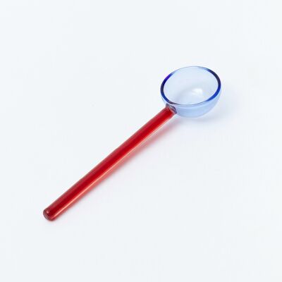 Duo Tone Glass Spoon - Blue and Red