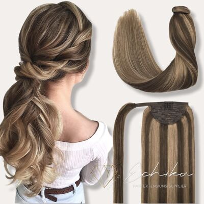 Clip In Ponytail Color Spicey Honey Mix