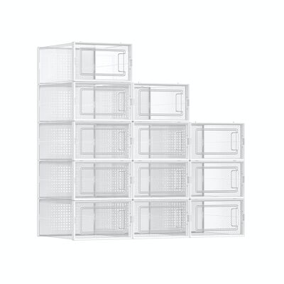 Set van 12 schoenendozen voor schoenen tot maat 44 33,3 x 23 x 14 cm (L x B x H)