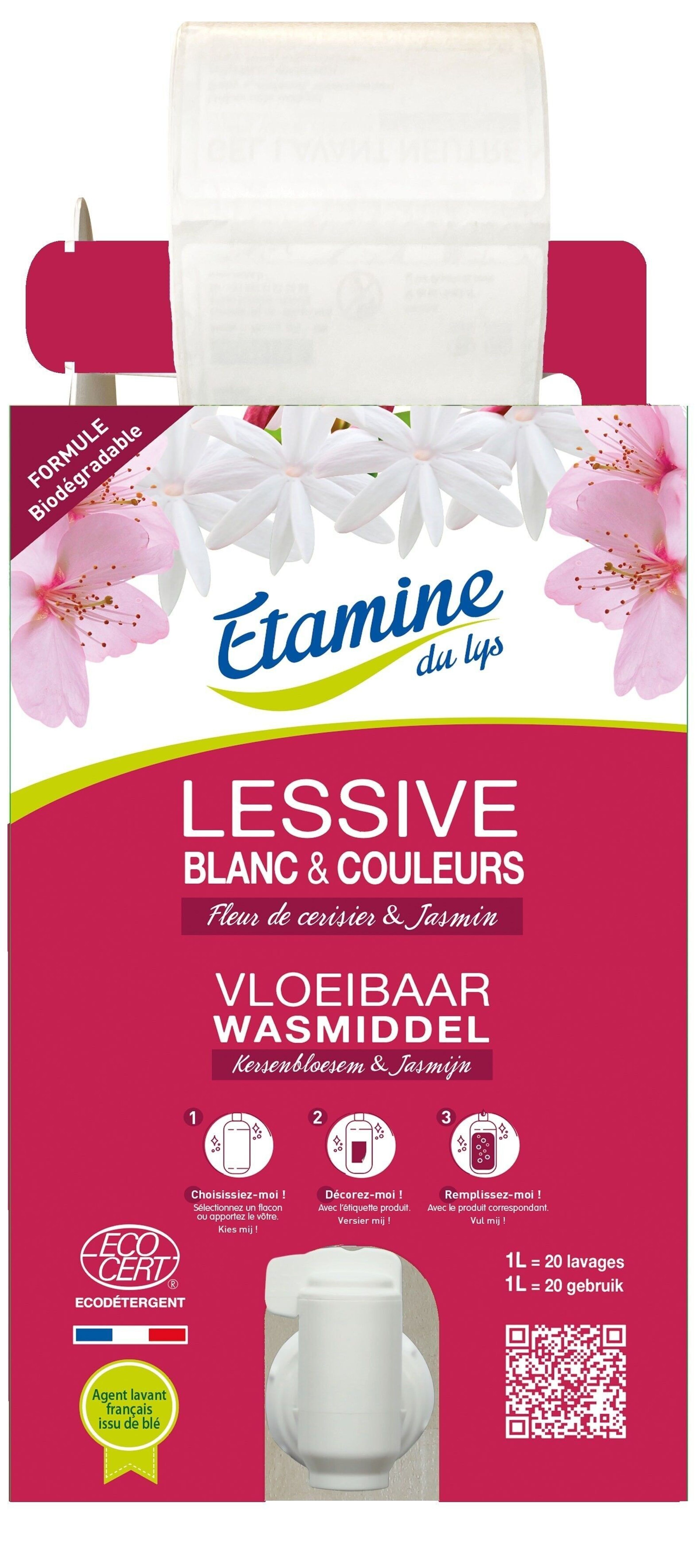 Étamine du Lys Lessive Liquide Fleur de Cerisier et Jasmin Bio 3L