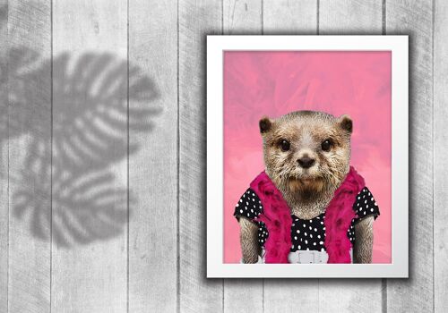 Otter in clothes print: Pink (Animalyser)