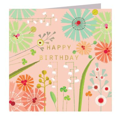 BFL01 Gold Foiled Champagne Birthday Card