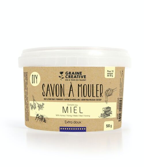 POT 500 G BASE SAVON MIEL DIY