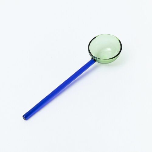 Duo Tone Glass Spoon - Green and Blue