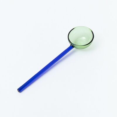 Duo Tone Glass Spoon - Green and Blue
