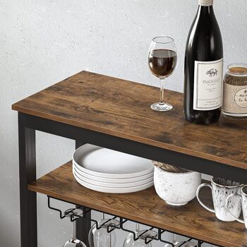 Casier à vin design industriel avec porte-verres 6