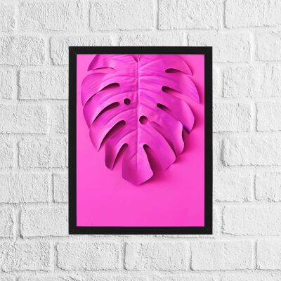 Pink tropical leaf print