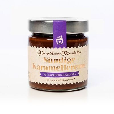 Crème de caramel pécheresse au chocolat noir