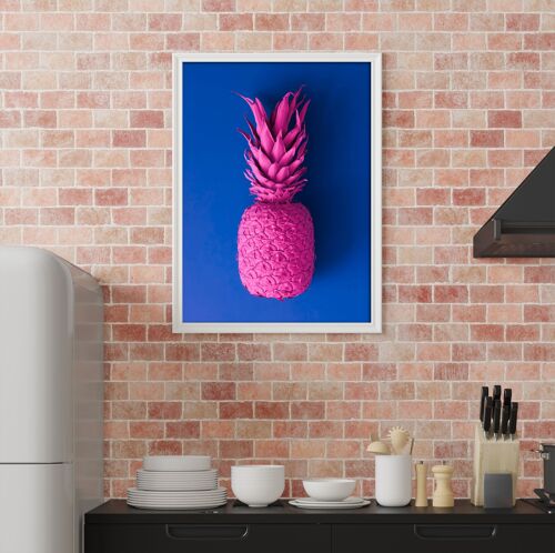 Pink pineapple kitchen print