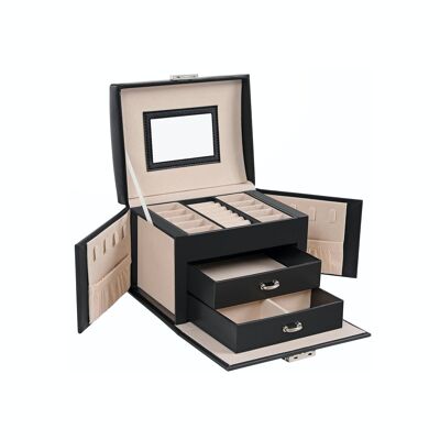 Portable jewelry box black