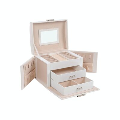 Lockable jewelery box white