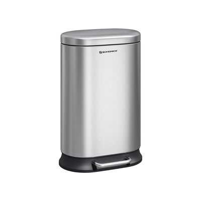 Pedal Bin with Inner Bucket Silver 30L