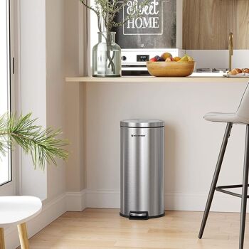 Poubelle Inox 30 L Argent 4