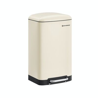 Pedal bin with inner bin cream white