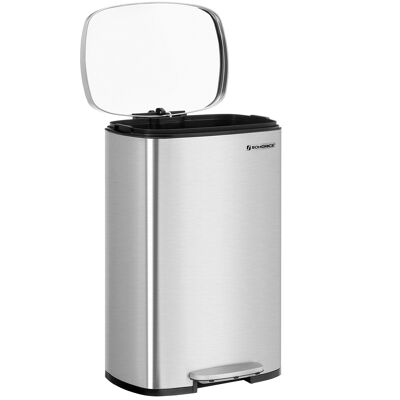 Steel pedal bin with silver pedal