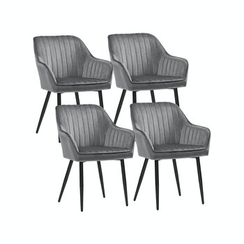 Chaises de salle à manger lot de 4 gris clair 1