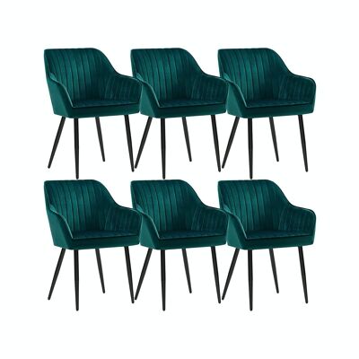 Set of 6 dining room chairs in petrol color