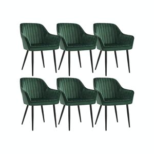 Ensemble de 6 chaises de salle à manger avec revêtement en velours vert