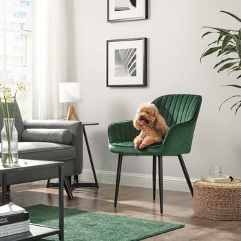 Ensemble de 6 chaises de salle à manger avec revêtement en velours vert 4