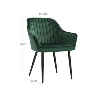 Ensemble de 6 chaises de salle à manger avec revêtement en velours vert 8