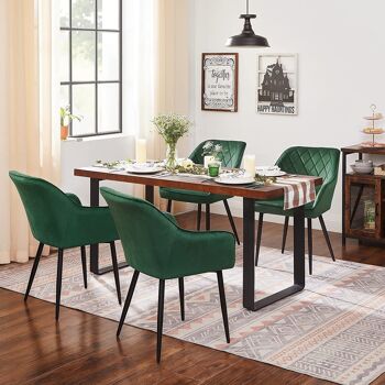 Lot de 6 chaises de salle à manger avec accoudoirs Vert 4