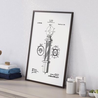 Patent drawing print: Barber pole