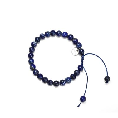 Wachskordelarmband mit Lapislazuli-Perlen