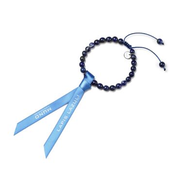 bracelet cordon de cire en perles de Lapis Lazuli 2