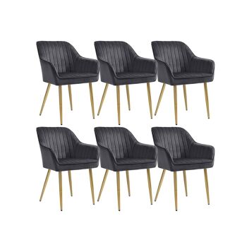 Ensemble de 6 chaises de salle à manger rembourrées 1