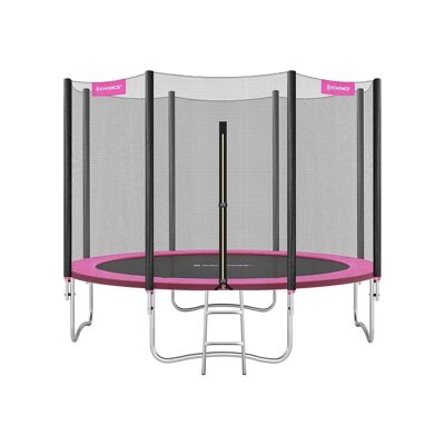 Trampolin 305 cm mit rosa Sicherheitsnetz