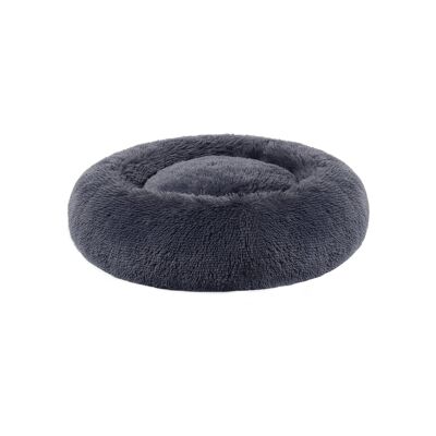 Round dog bed dark gray