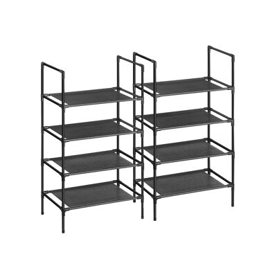 Shoe rack with 4 shelves, set of 2