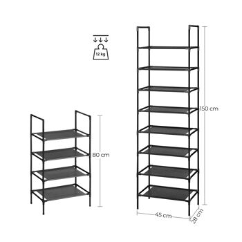 Étagère à chaussures avec 4 étagères, lot de 2 8