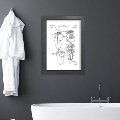 Patent drawing print: Electric shaver