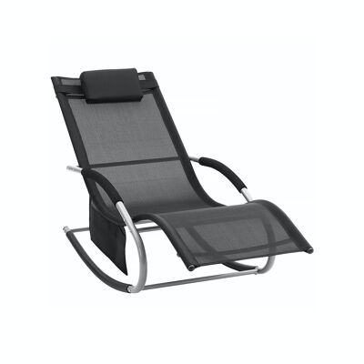 Zwarte schommelstoel voor in de tuin 172 x 63 x 84 cm (L x B x H)