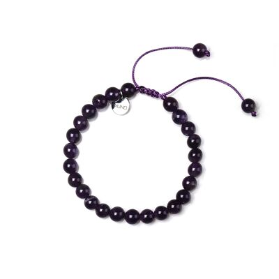 Amethyst pearl wax cord bracelet