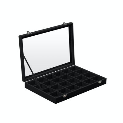 Jewelery box with black glass lid