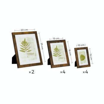 Lot de 10 cadres photo marron vintage 8