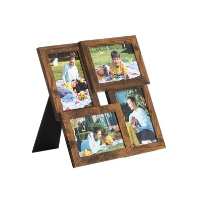 Photo frame collage for 4 photos vintage brown