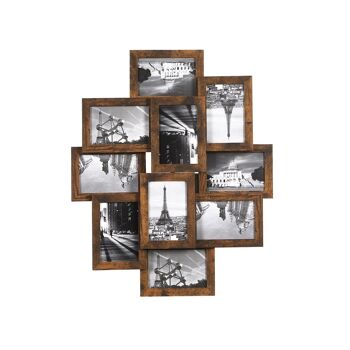 Cadre photo collage pour 10 photos marron vintage 1