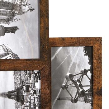 Cadre photo collage pour 10 photos marron vintage 7