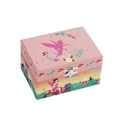 Jewelery box with music and mirror pink