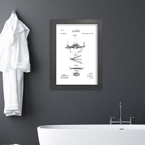 Patent drawing print: Moustache curler