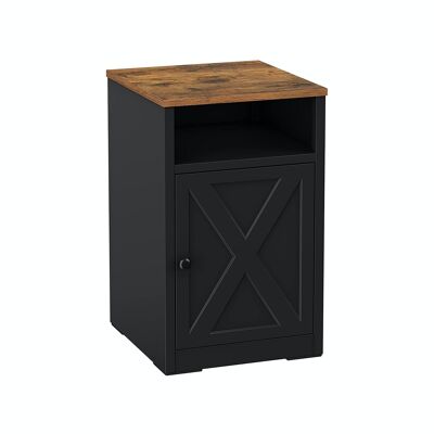 Bedside table with open compartment vintage brown-black